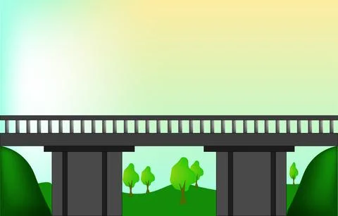 Bridge over the gorge Stock Illustration