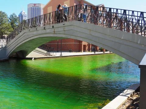 Bridge over Green Waters Stock Photos