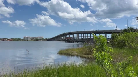 Bridge over the Halifax river Florida Stock Footage 236874080