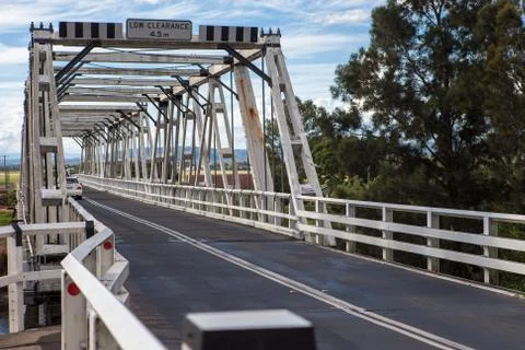 Bridge over the Hunter River in Morpeth, Australia. Stock Photos