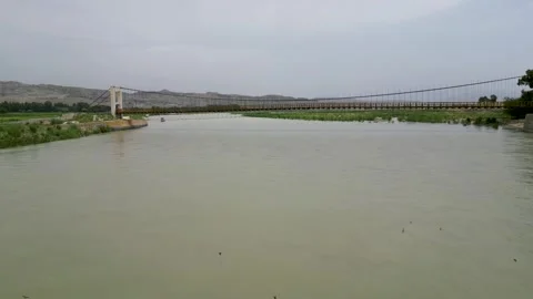 Bridge over Kunar River Stock Footage 274530550