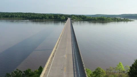 Bridge over lake Stock Footage 296892430