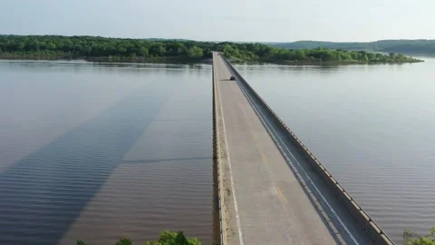 Bridge over lake Stock Footage 296892450