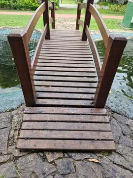 Bridge over the lake Stock Photos