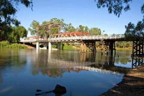 Bridge over the murray river Stock Photos