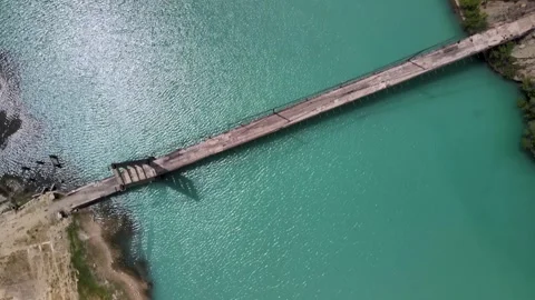 Bridge over the Naryn river 스톡 동영상 317377377