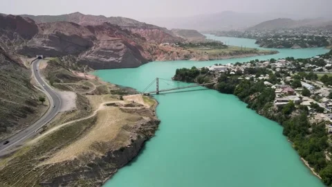 Bridge over the Naryn river Stock-Footage 317377401