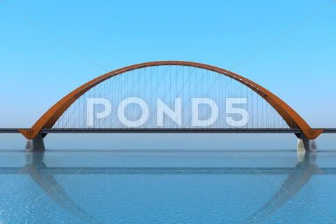 Bridge over the ocean. 3d illustration Stock Illustration