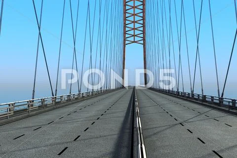 Bridge over the ocean. 3d illustration Stock Illustration
