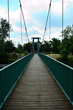 Bridge over the Oder in the center of Wroc?aw on a sunny day. Stock Photos