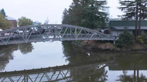 Bridge Over Petaluma River with Reflection (Video frame) Stock Footage 318749281