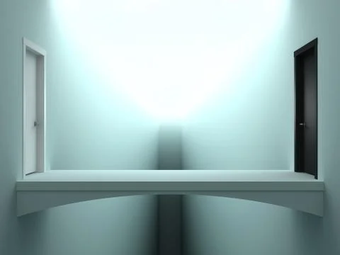 Bridge over the precipice Stock Illustration