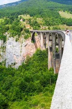 The bridge over the precipice. Stock Photos