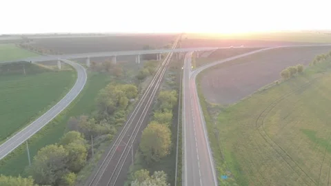 Bridge over the railroad Video stock 232719163