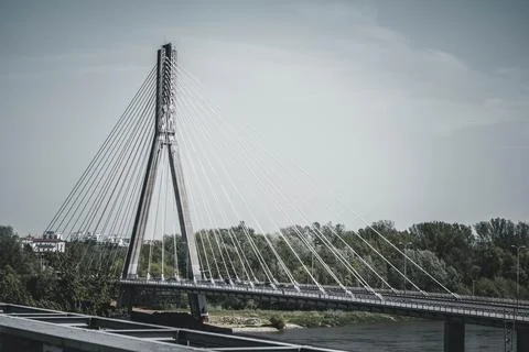 Bridge over the river, architectural building, modern architecture Stock Photos