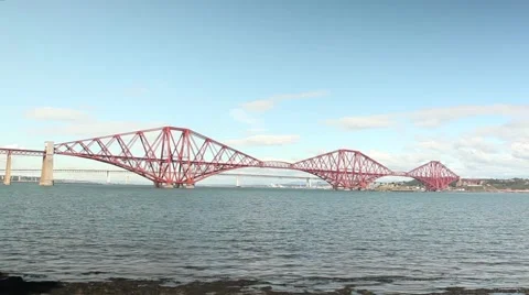 Bridge over river, big construction in Scotland 스톡 동영상 45079296