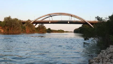 Bridge over the river Brenta in Corte, Province of Padua, Italy Stock Footage 303223073