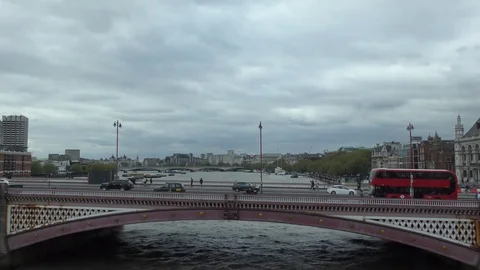 Bridge over the river. Central area of London. Stock Footage 74902566