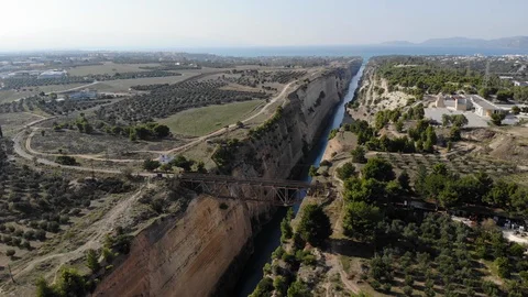Bridge over river channel Stock Footage 106946052