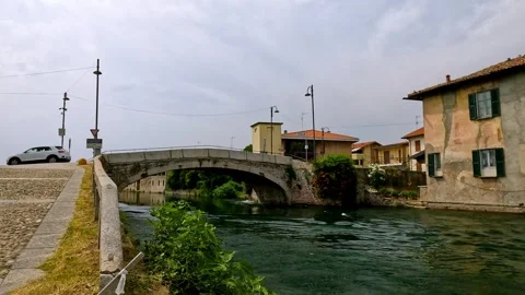 Bridge over the river in the city Stock Footage 244494734