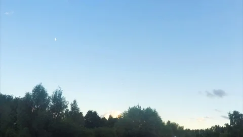 Bridge Over A River In A City Park in evening Timelapse Vidéo 82053348
