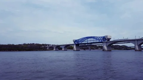 A bridge over a river (Color Graded Version) 库存影片 74016563