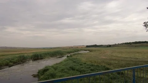 Bridge over the river in the countryside. Stock Footage 138385649