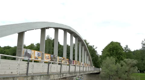 The bridge over the river in emajogi gh4 Stock Footage
