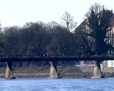 Bridge over the river Stock Footage 10843137