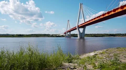 Bridge over river 스톡 동영상 11521588