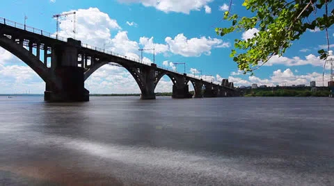 Bridge over the river Stock Footage 25871110