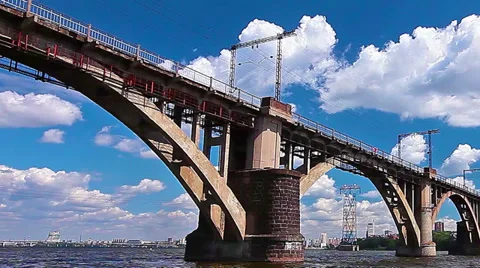 Bridge over the river Stock Footage 36348830