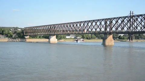 Bridge over a river Stock Footage 39829082