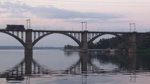 Bridge over the river Stock Footage 50041412