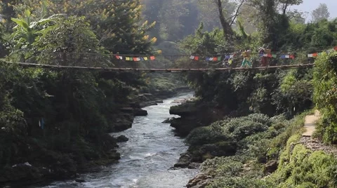 Bridge over the river Stock Footage 57481475