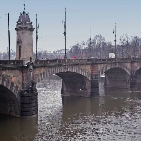 Bridge over river. Stock Footage 69423889