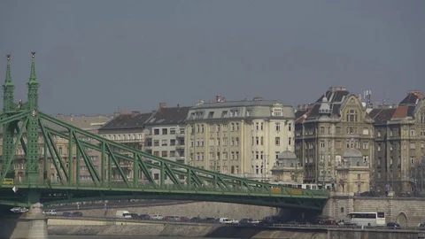 Bridge over a river Stock Footage 73801233