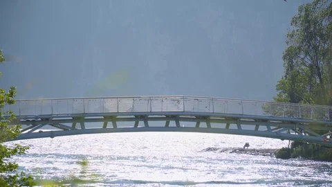 Bridge Over River Stock Footage 112095735