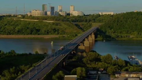 Bridge over the river Video stock 130882675