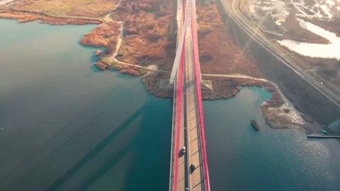 Bridge over river Stock Footage 145686967