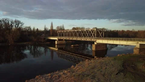 Bridge over the river. Stock Footage 154295431