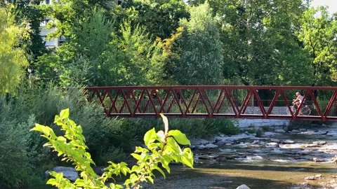 A bridge over a river Stock Footage 156019295