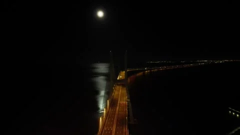 Bridge over the river Stock Footage 299137315