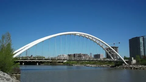 Bridge over River HD Stock Footage 11009291