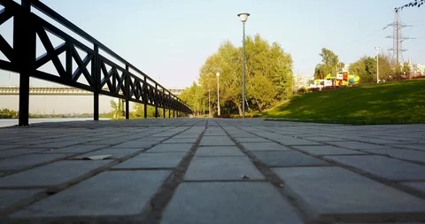 Bridge over the river, with heavy traffic Stock Footage 98646233