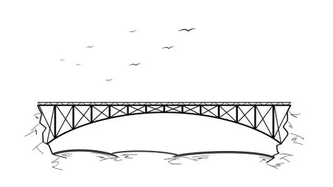 Bridge over the river Stock Illustration
