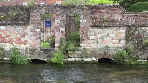 The Bridge Over the River Itchen near the Bishop On The River Pub Stock Footage 160418842