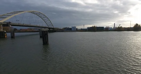 Bridge over river landscape Stock Footage 101151562