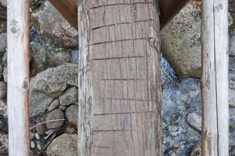 Bridge over the river (looking down) Stock Photos