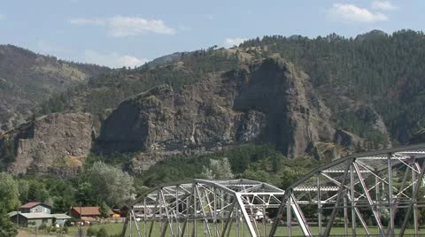 Bridge over the river Missouri Stock Footage 12761287